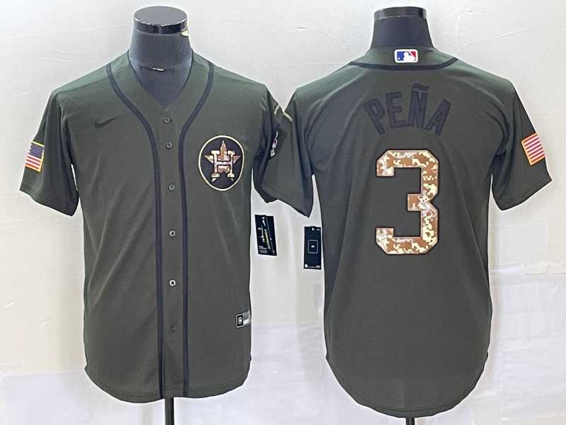 Men%27s Houston Astros #3 Jeremy Pena Green Salute To Service Stitched MLB Cool Base Nike Jersey->cincinnati reds->MLB Jersey